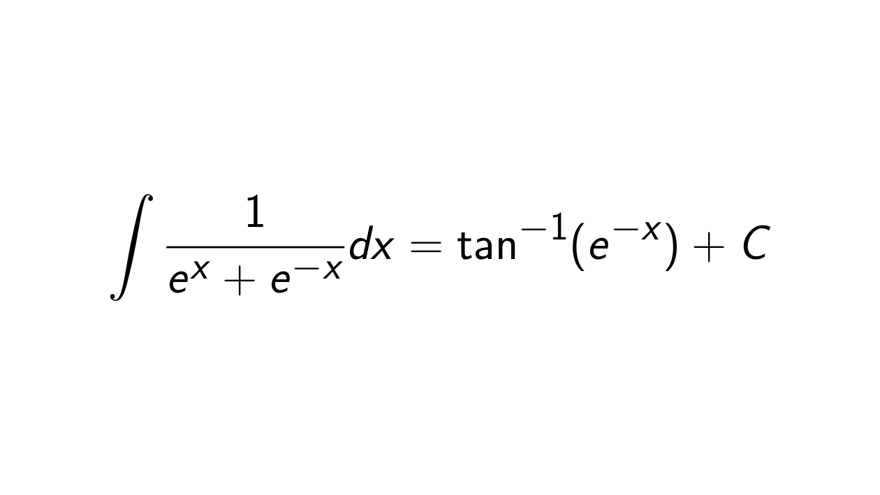Read more about the article What is the integral of 1/(e^x + e^-x)?